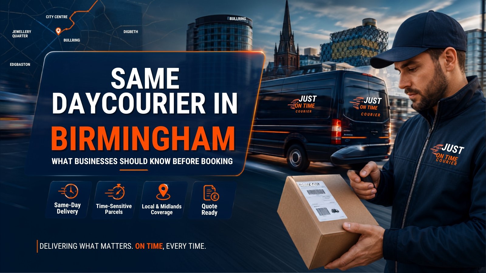 Same day courier service in Birmingham for time-sensitive business parcel delivery